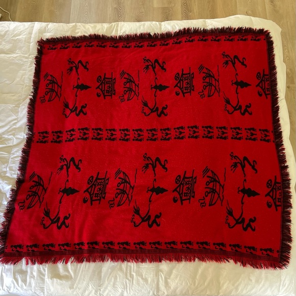 Wool Rayon Blend Scarf Wrap Heavy Reversible L - Picture 8 of 12